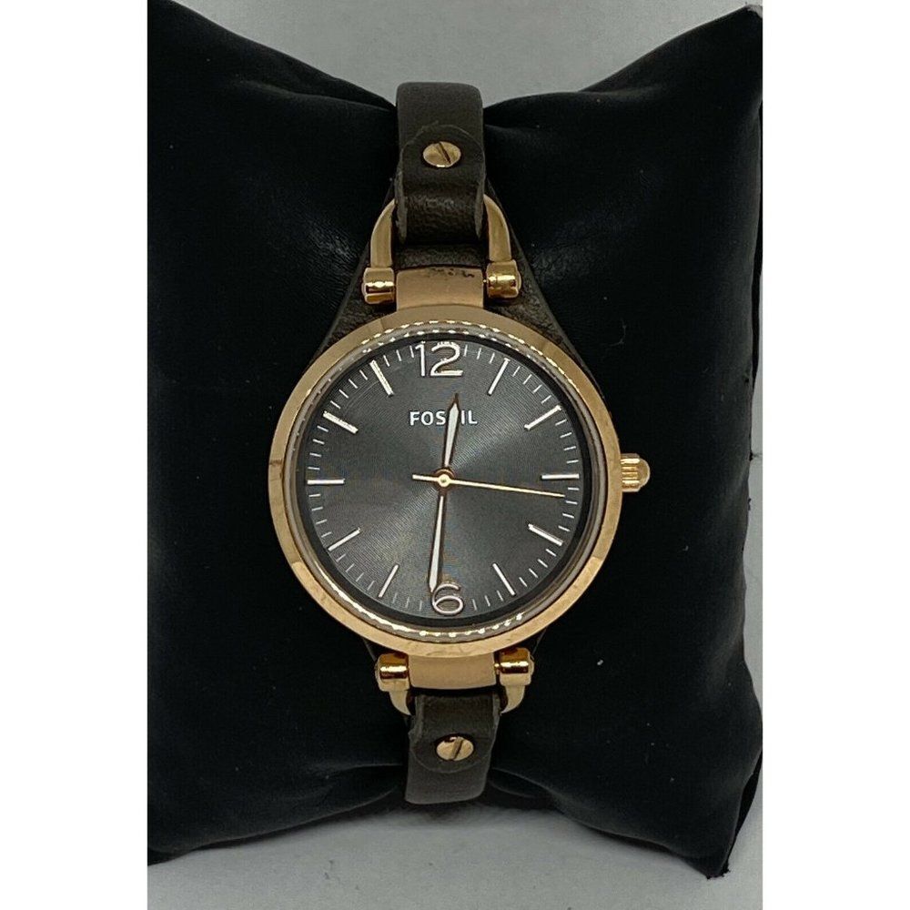 Fossil Georgia ES3077 Women's Brown Leather Analog